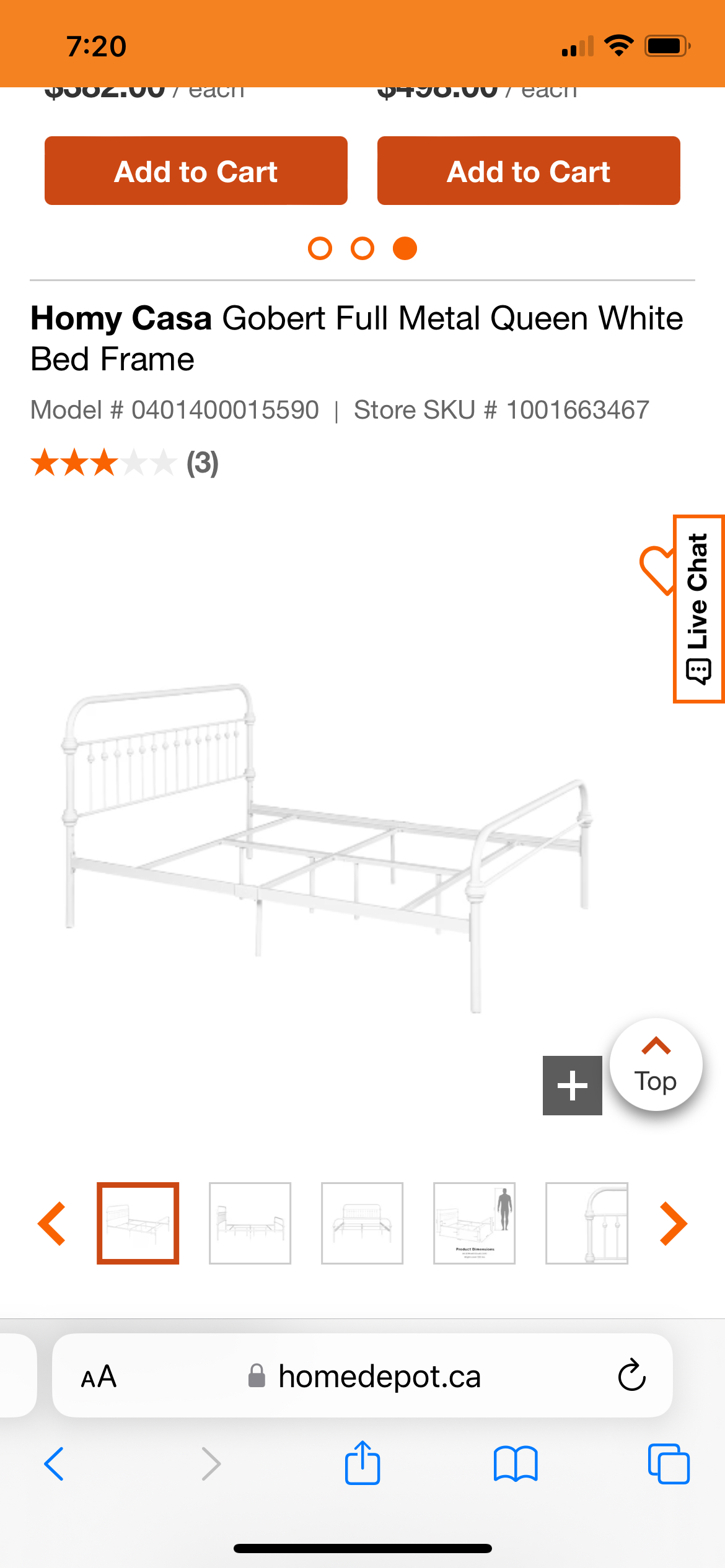 Gobert Full Metal Queen White Bed Frame - photo 2