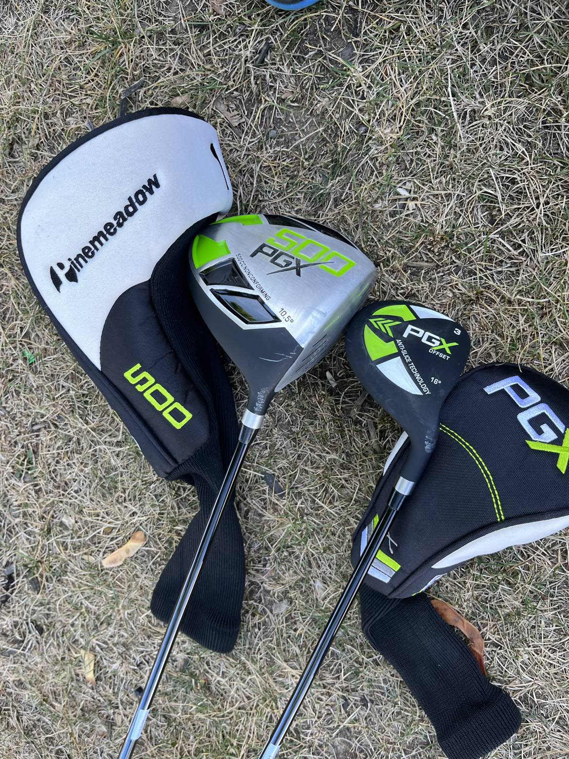 Driver, 3 wood, and putter for your golfer
