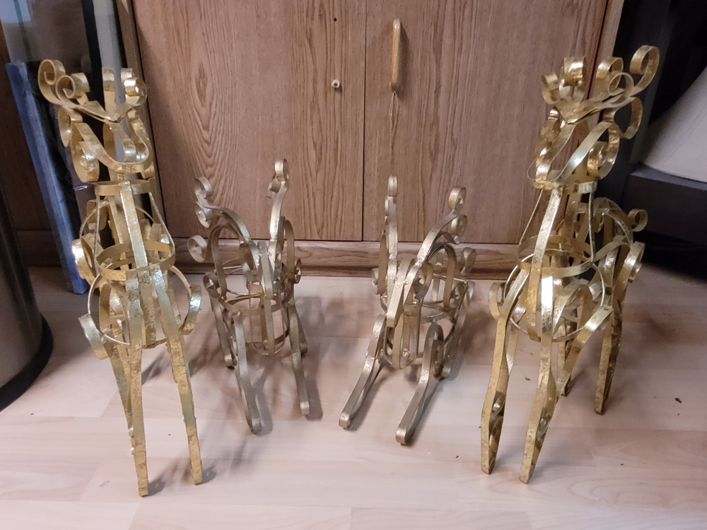 Christmas metal deer family