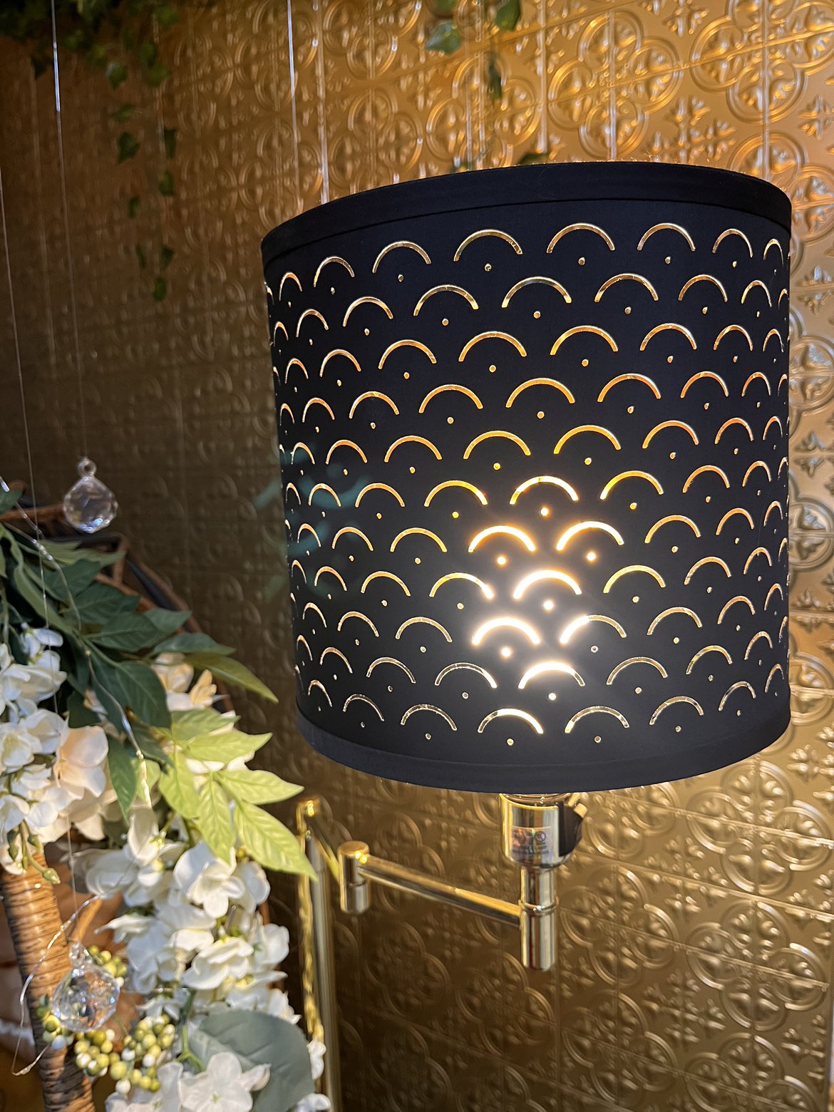 NYMÖ Lamp shade, black/brass color, 9 "