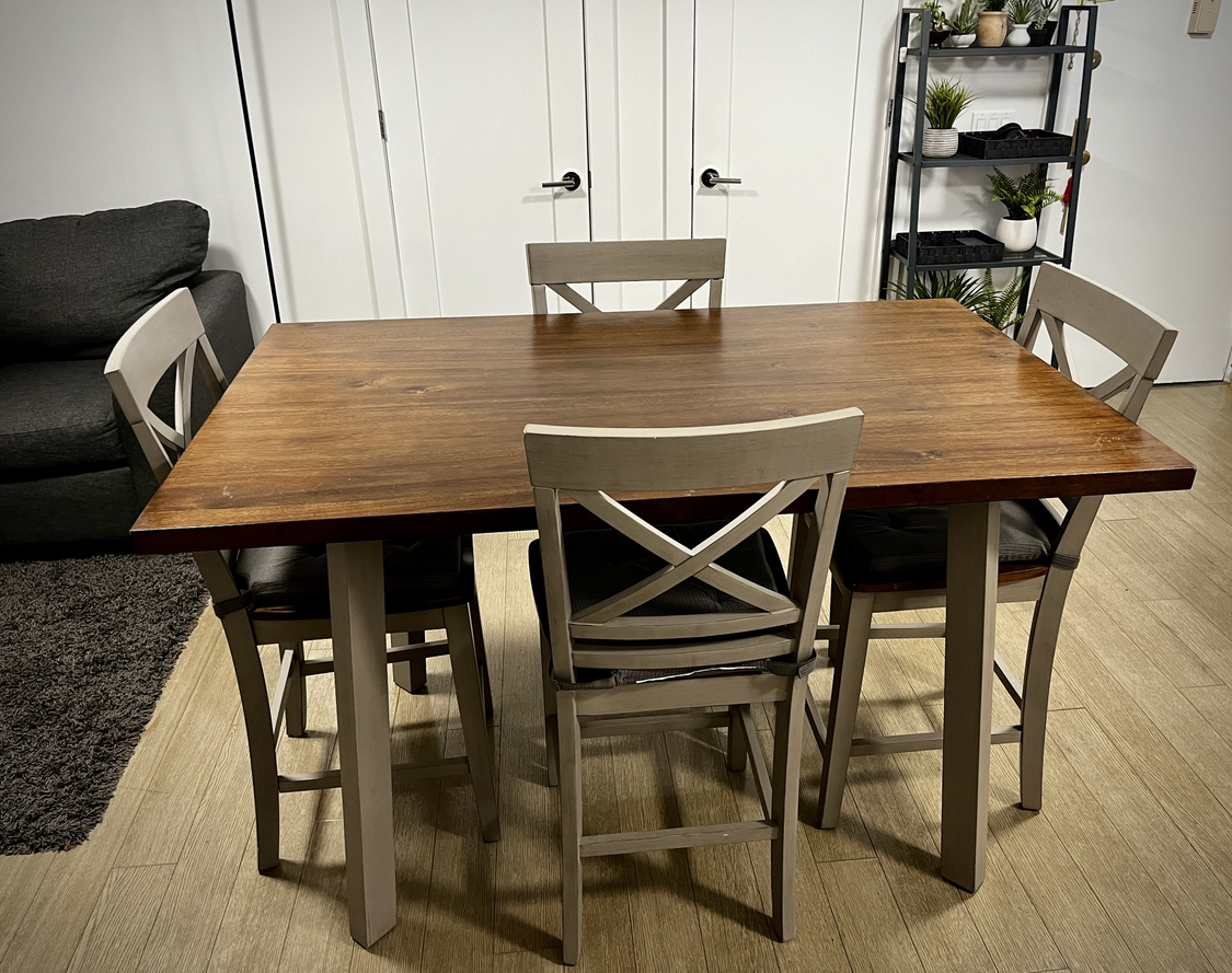 Bedford Counter Height Dining Set Table & 4 Chairs