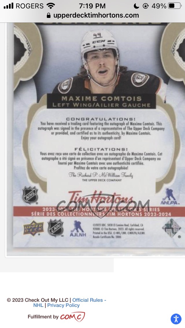 tim hortons hockey cards buy or trade 23/24 - photo 2