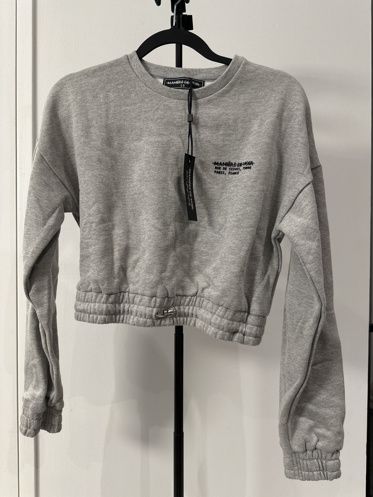 *NEW* Maniere De Voir Grey Marl Crop Sweater (6)