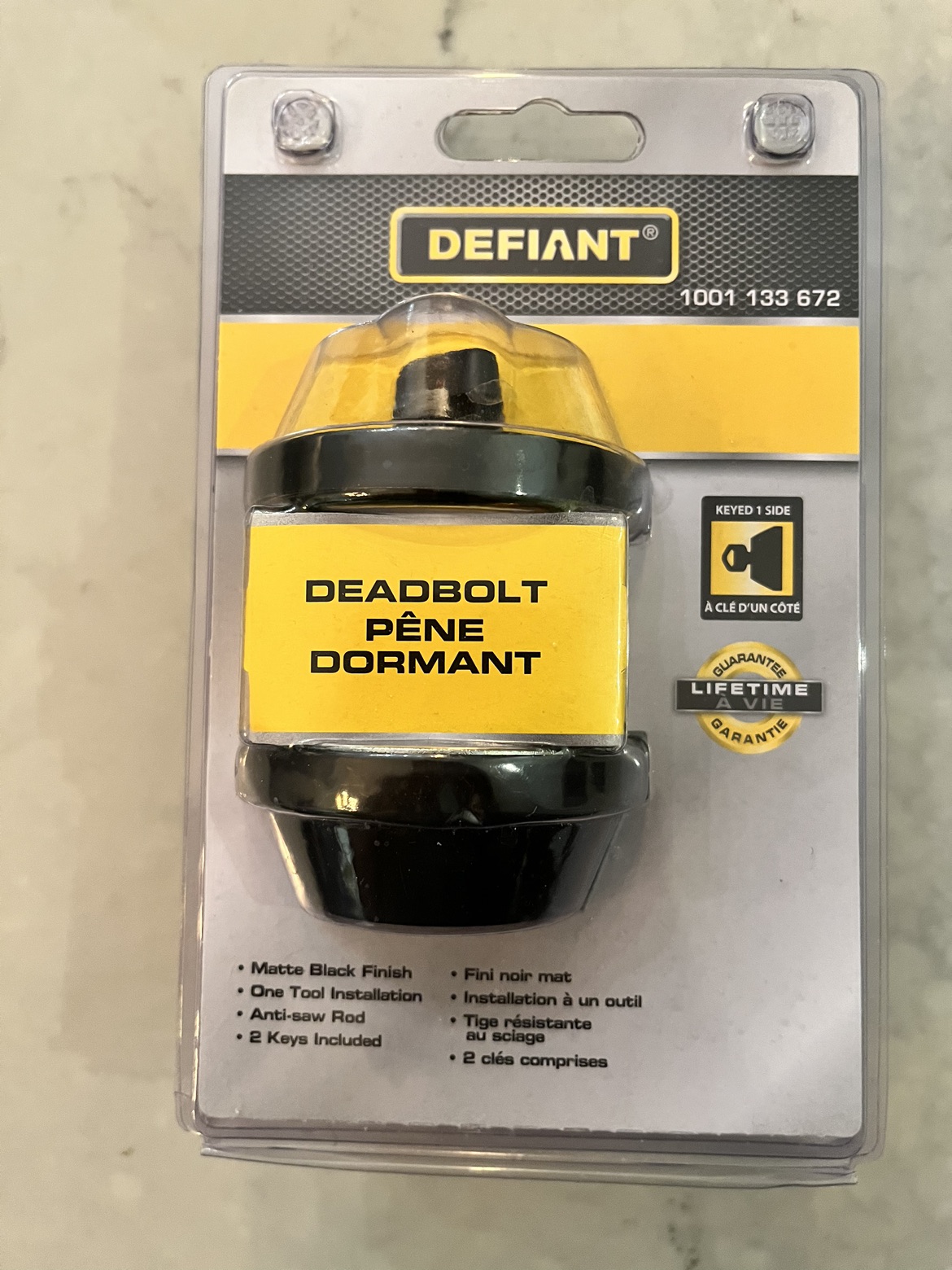 Defiant deadbolt matte black