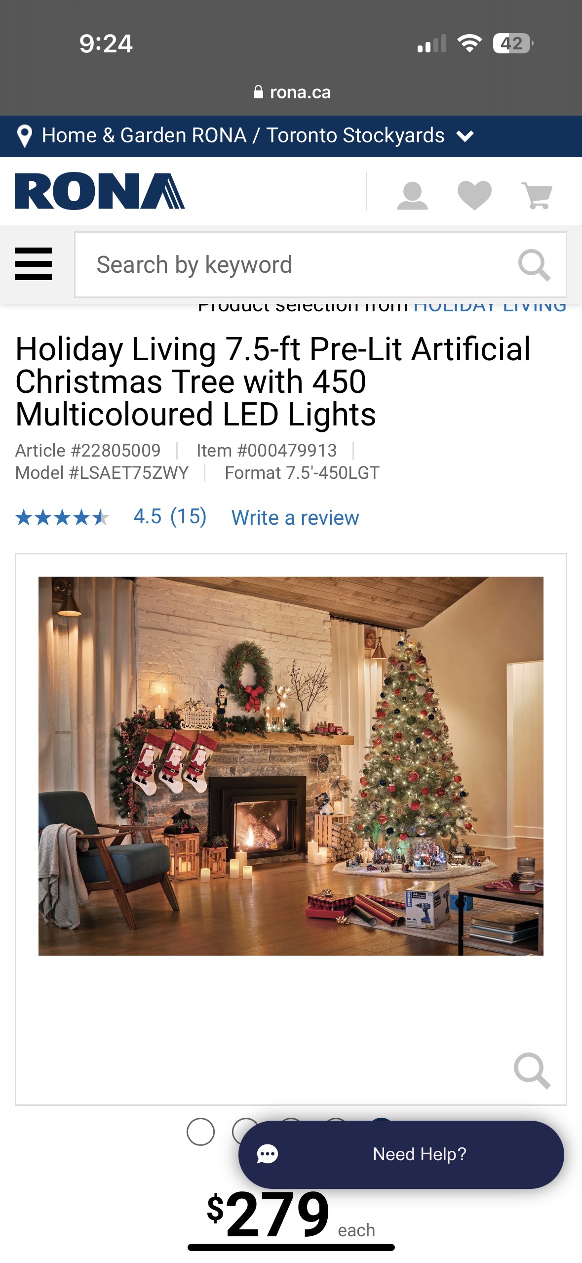 7.5’ Pre-lit Christmas Tree