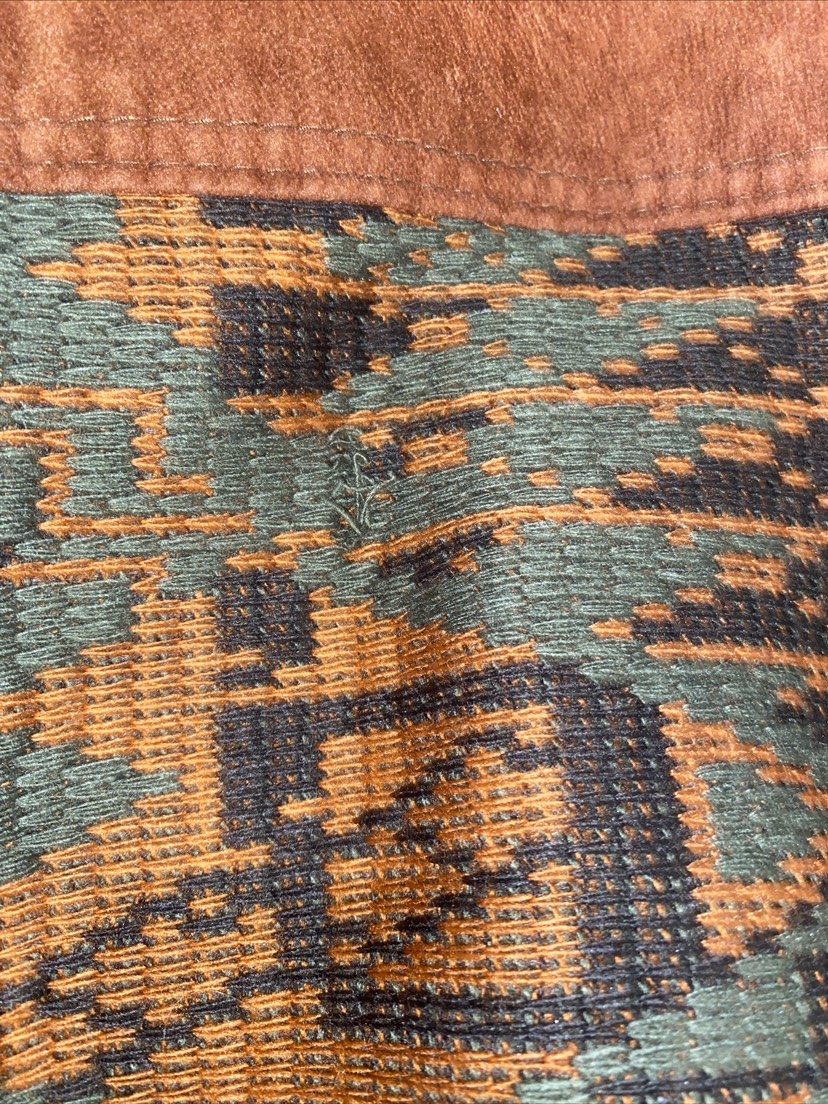 Vintage Men’s Suede Bomber Jacket Boho Aztec Made In Italy Large image indicator(7)