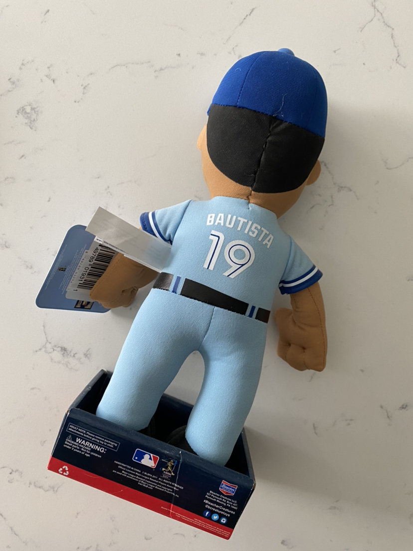 BRAND NEW Jose Bautista Blue Jays collectible 10” plush figure image indicator(2)