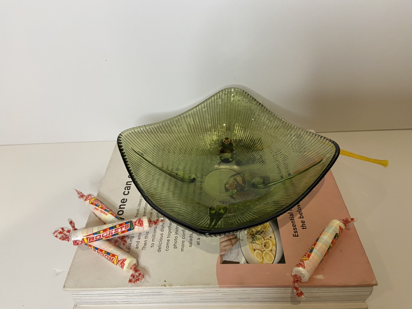 Vintage grünes Glass Schüssel Candy Dish image indicator(4)