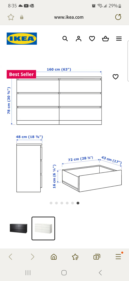 MALM ikea 6 drawers dresser - photo 5