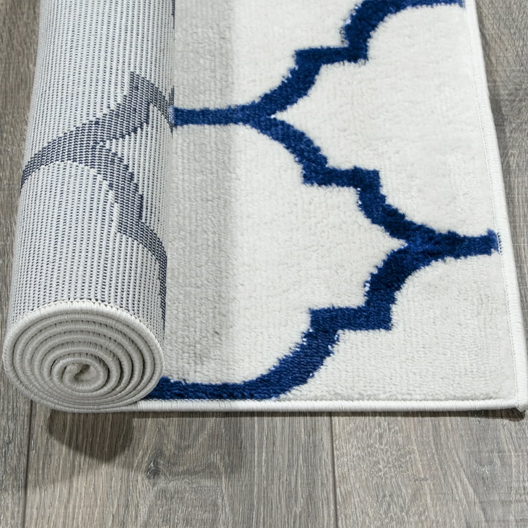 🎁Trellis design area rug - white and blue - photo 2