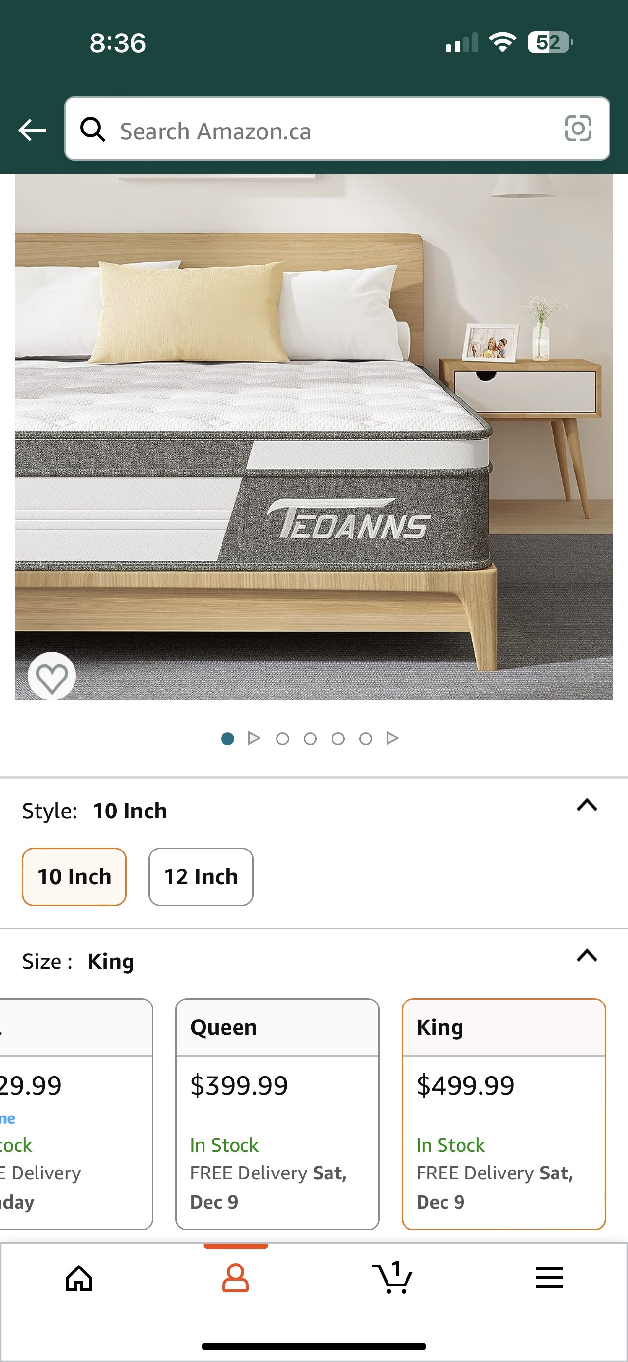99% New King Mattress 10 inch memory foam mattress #SellingSpree - photo 2