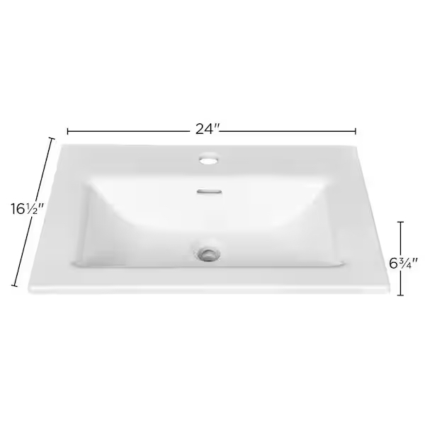 🎁Rectangular Drop-in Sink with Single Hole Drilling in White - photo 2