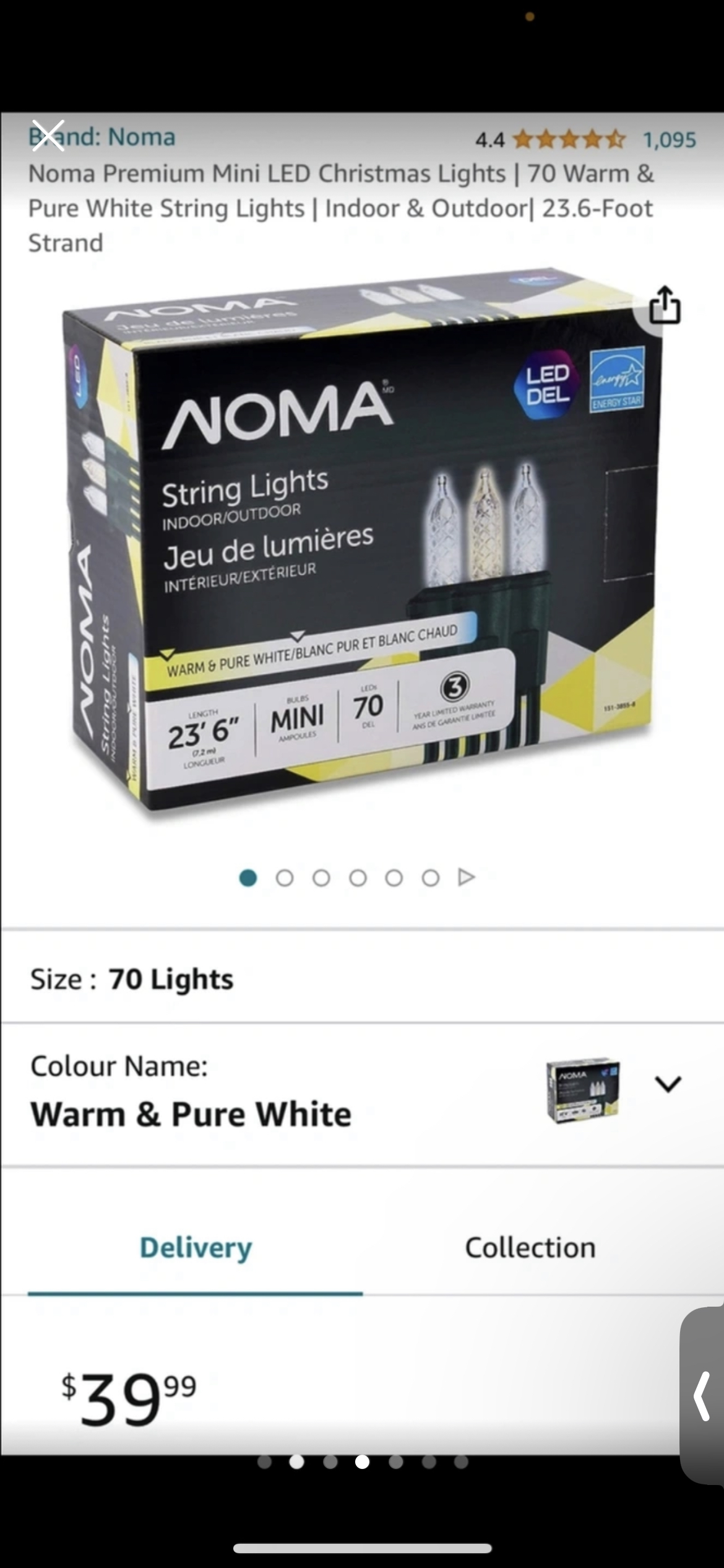 Indoor/Outdoor Lightings Warm/White 7.2meters Christmas Lights image indicator(2)