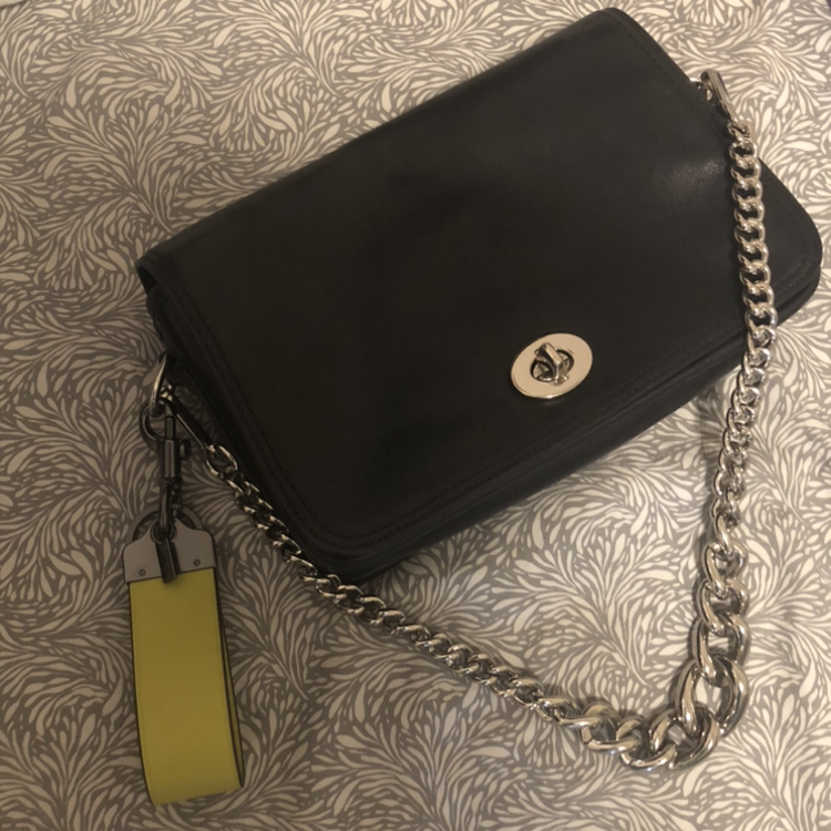 BNWT coach neon leather fob bag charm keychain image indicator(3)