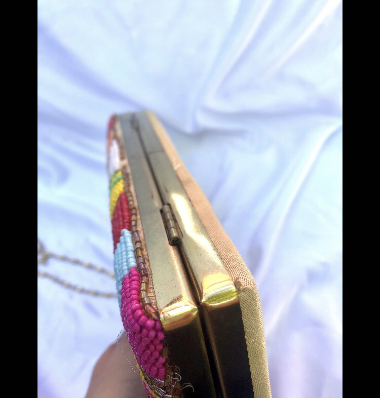 Vintage Beaded Clutch Bag, Seed Bead Crossbody Bag image indicator(8)