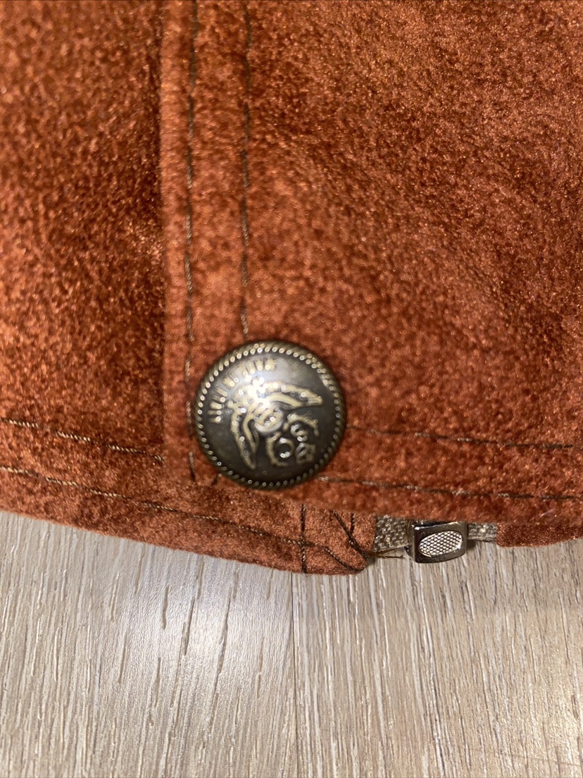 Vintage Men’s Suede Bomber Jacket Boho Aztec Made In Italy Large image indicator(3)