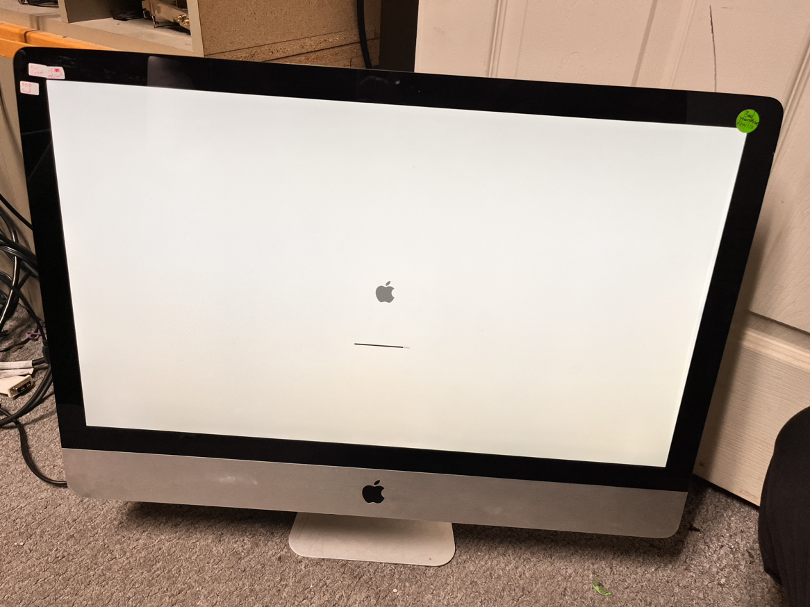 Apple iMac 27” inches stuck on Apple sign good condition  $95