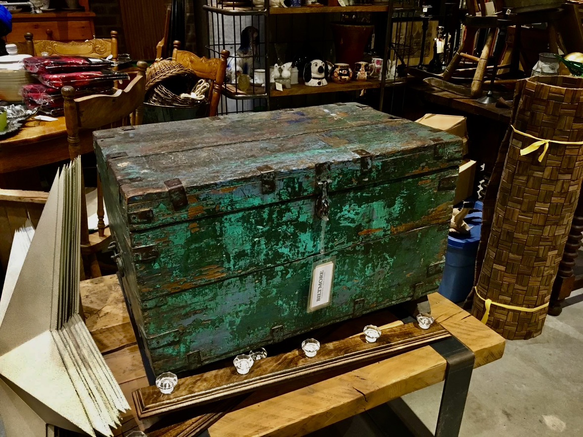 Vintage Antique Trunk, Teak, India, wood, Restoration Hardware thumbnail