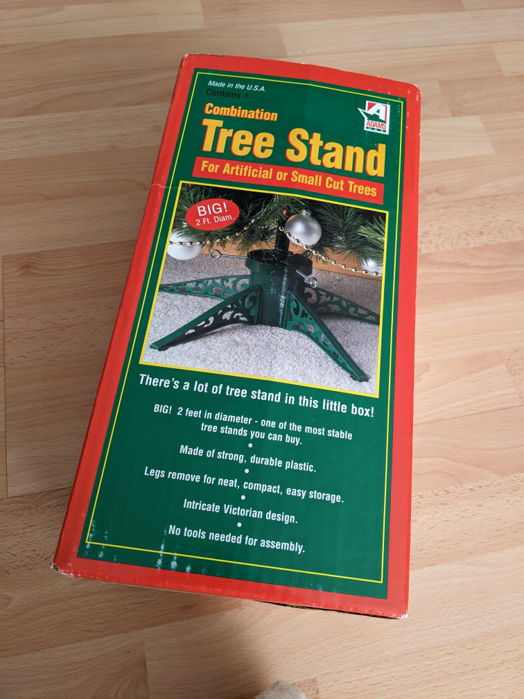 NEW IN BOX Artificial CHRISTMAS tree stand or small cut tree thumbnail