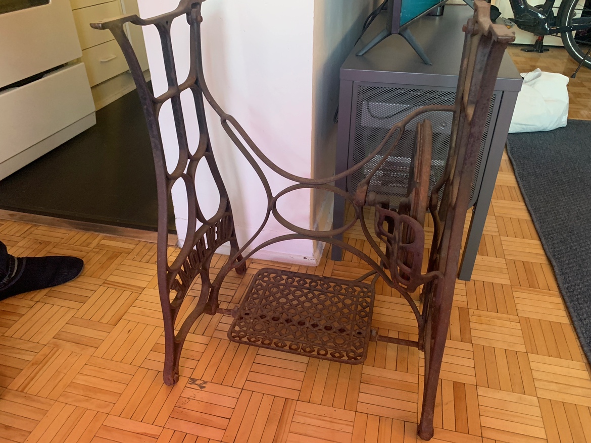Antique rusty iron base