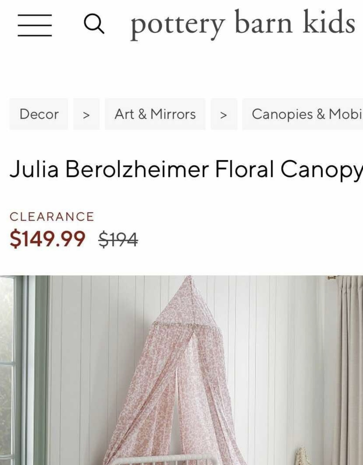 Pottery Barn Kids Princes bed canopy image indicator(5)