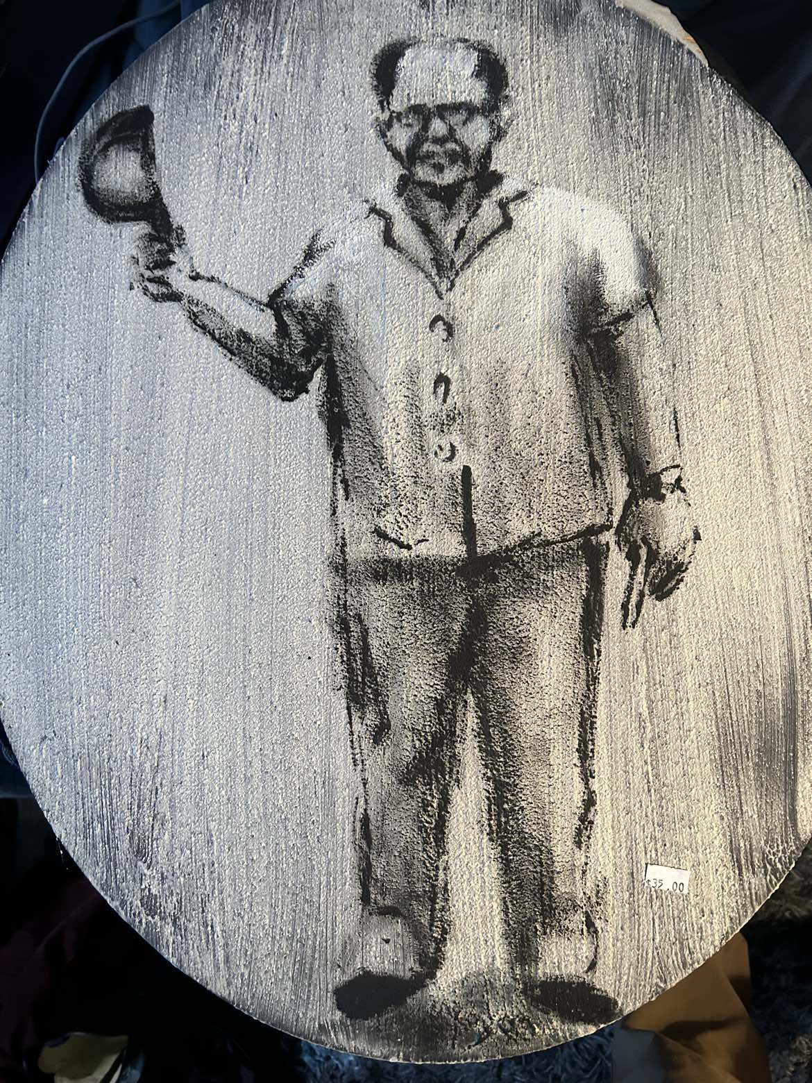 Painting on stretched oval canvas signed JO’92 #NYCSellingSpree thumbnail