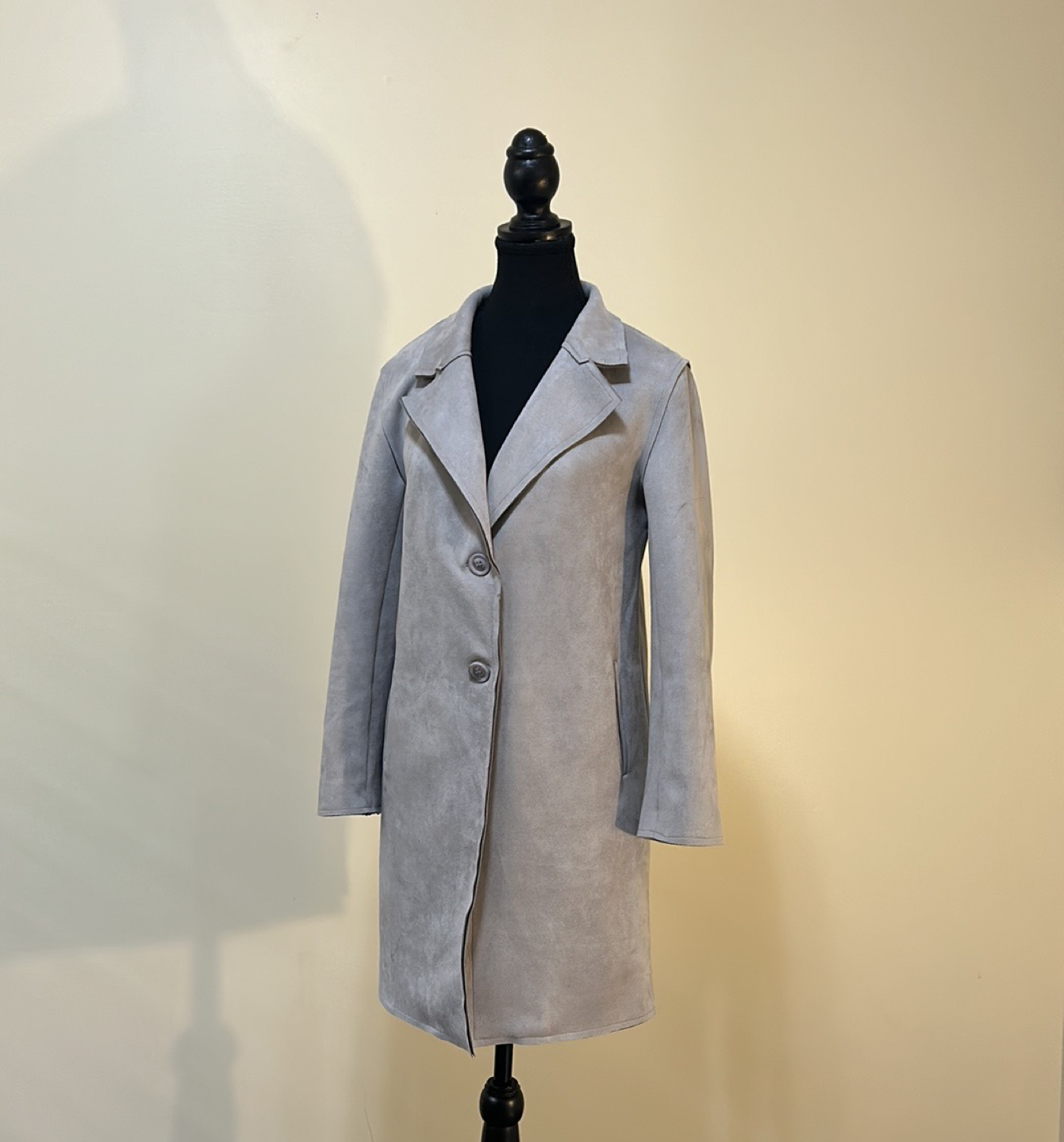 PAPILLON Women's Gray Ultra Suede Jacket Size Small - photo 2