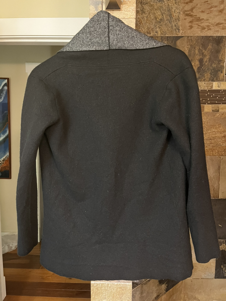 Babaton wool blend black and gray cardigan jacket image indicator(2)