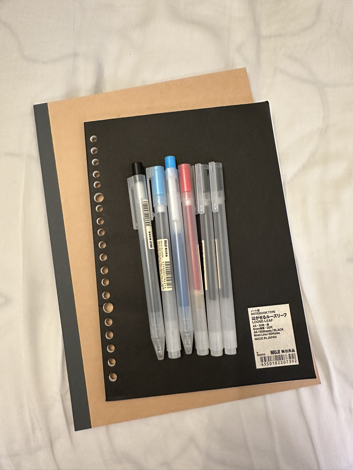 SET of new muji stationary (6 pens, 2 notebooks) thumbnail