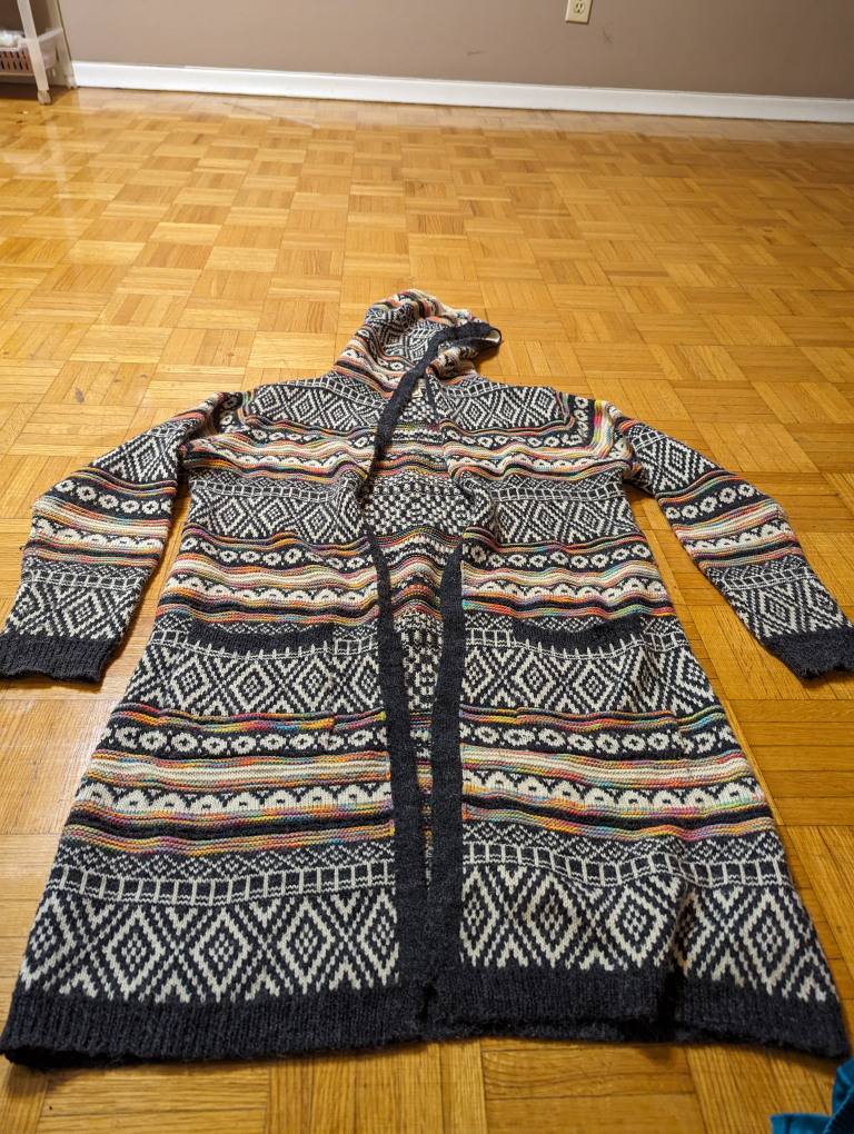 warm long hooded coat