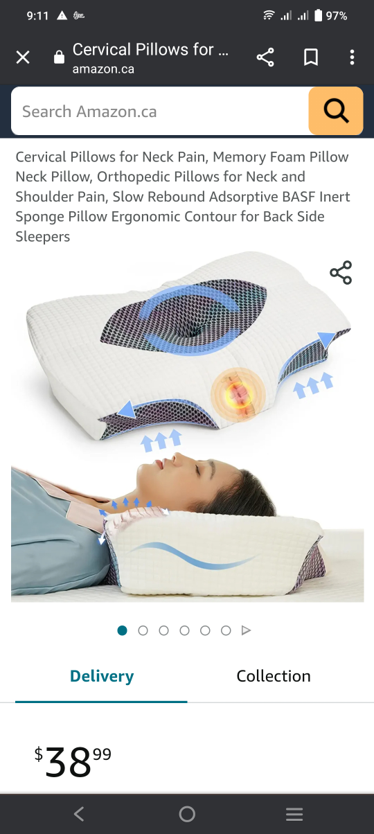 Cervical support pillow