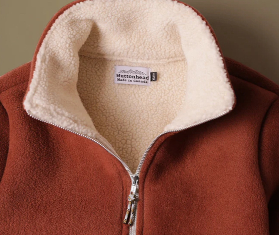 NEW Alpine 1/4 Zip Heavyweight Sherpa Sweater Jacket - Clay image indicator(3)