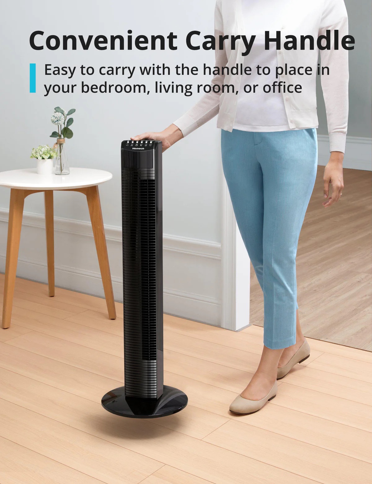 (BRAND NEW!) Portable Tower fan w Remote control, Quiet cooling - photo 4