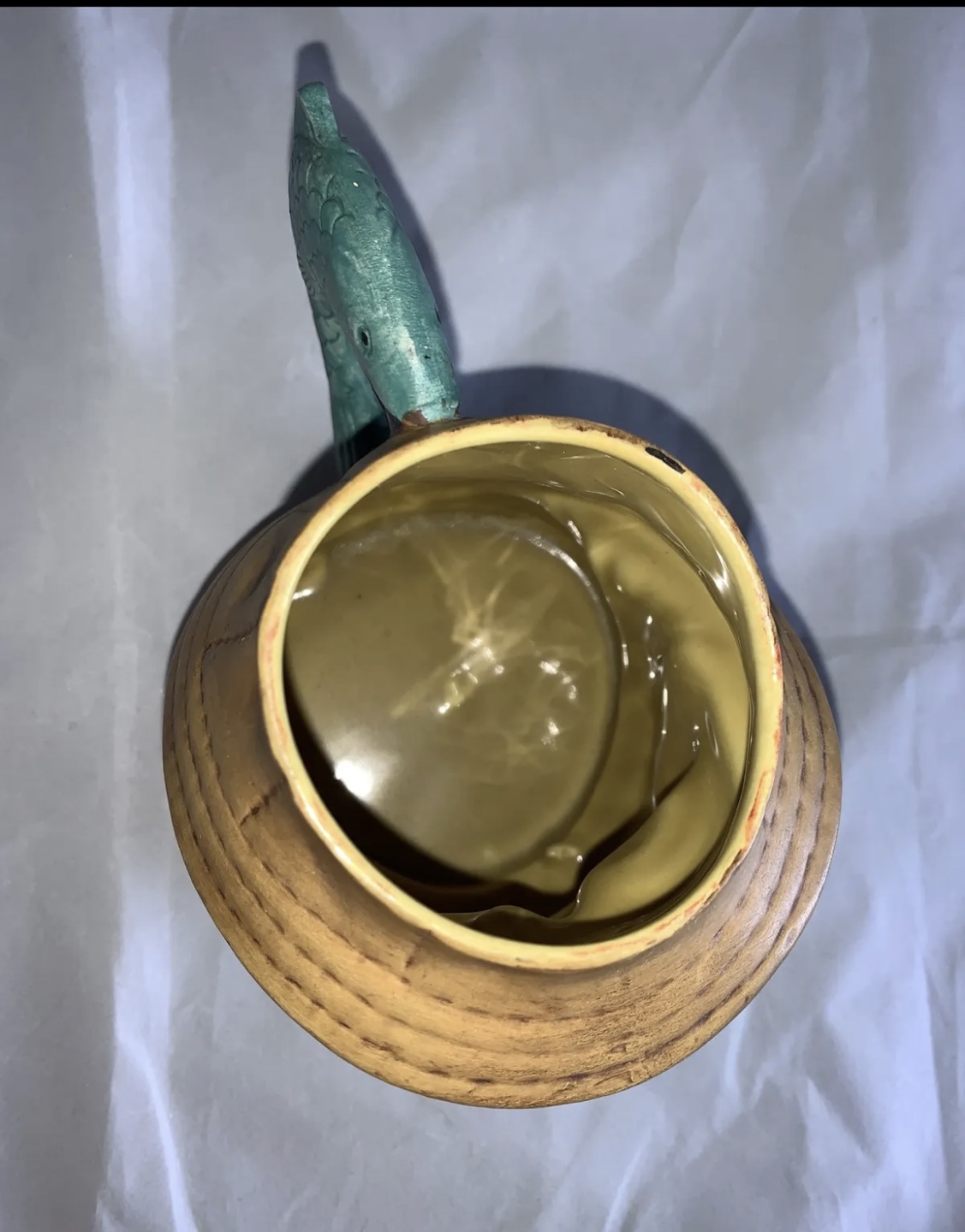 Ceramic Hand Painted Nautical Fisherman Bust Mug Fish Handle image indicator(8)