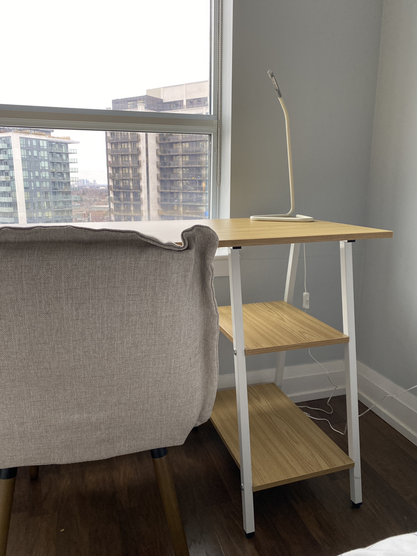 SHW Ivy Trestle Desk with Storage Shelves for Home/Office - photo 5