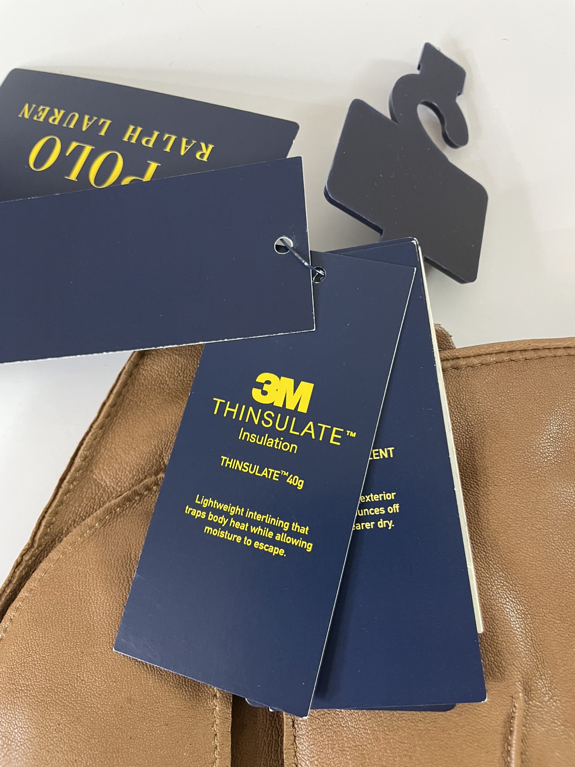 Ralph Lauren Leather TouchScreen Winter Gloves image indicator(4)