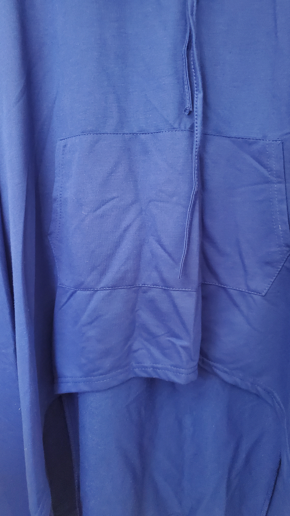 Blue unbalanced Hoodie - photo 3