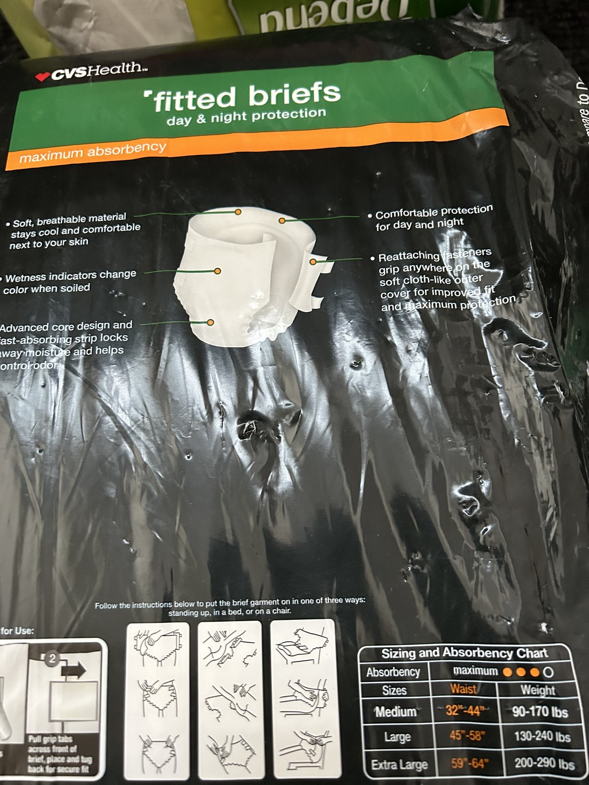 Depends incontinence briefs/diapers image indicator(5)