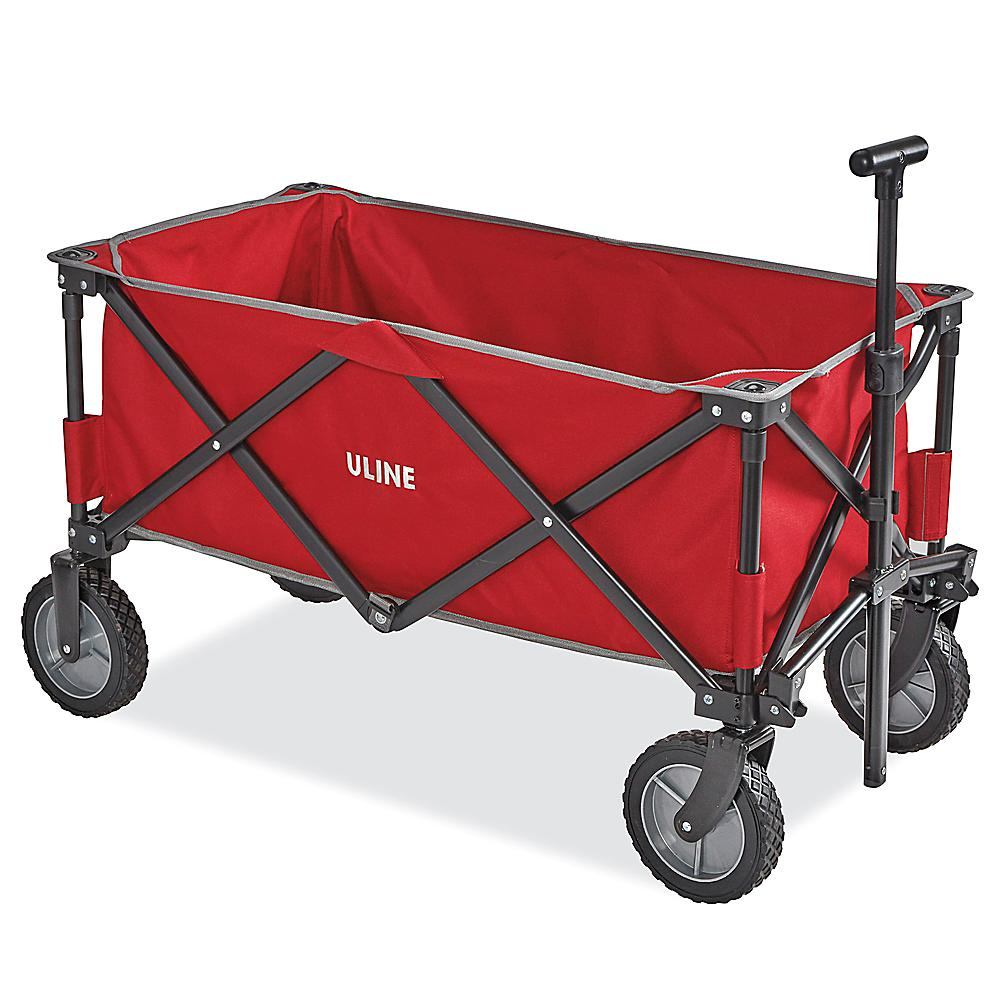 Unboxing a brand-new red wagon from Uline