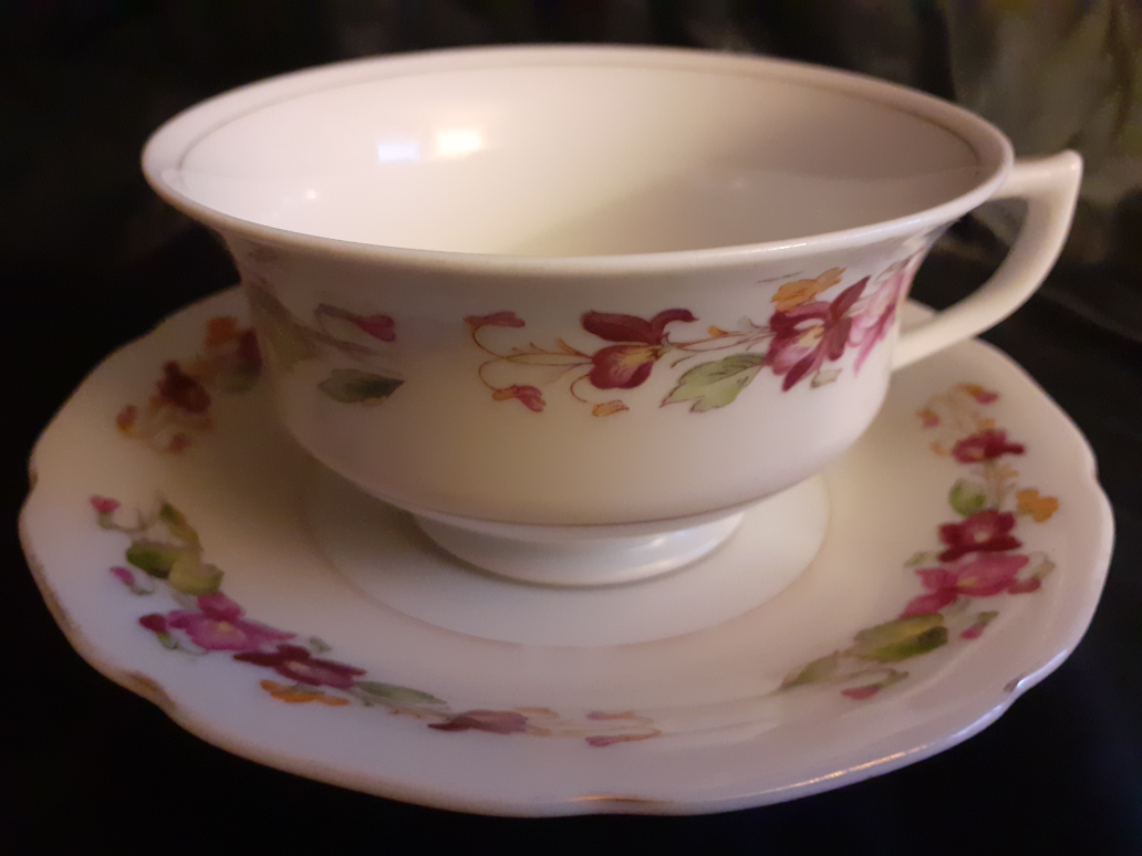 Vintage Japanese Hand Painted Teacup with Saucer thumbnail