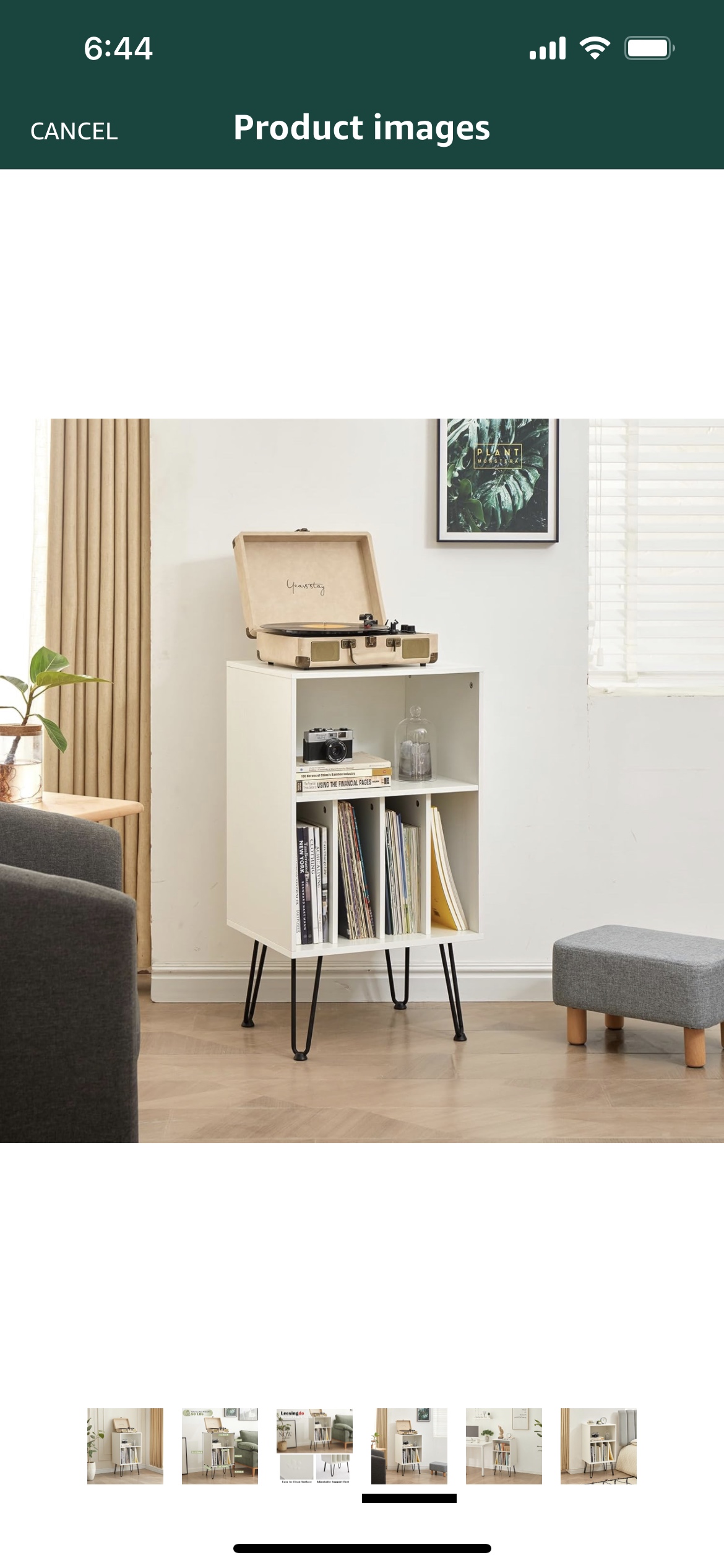 White LP Player Stand with Record Storage - photo 4