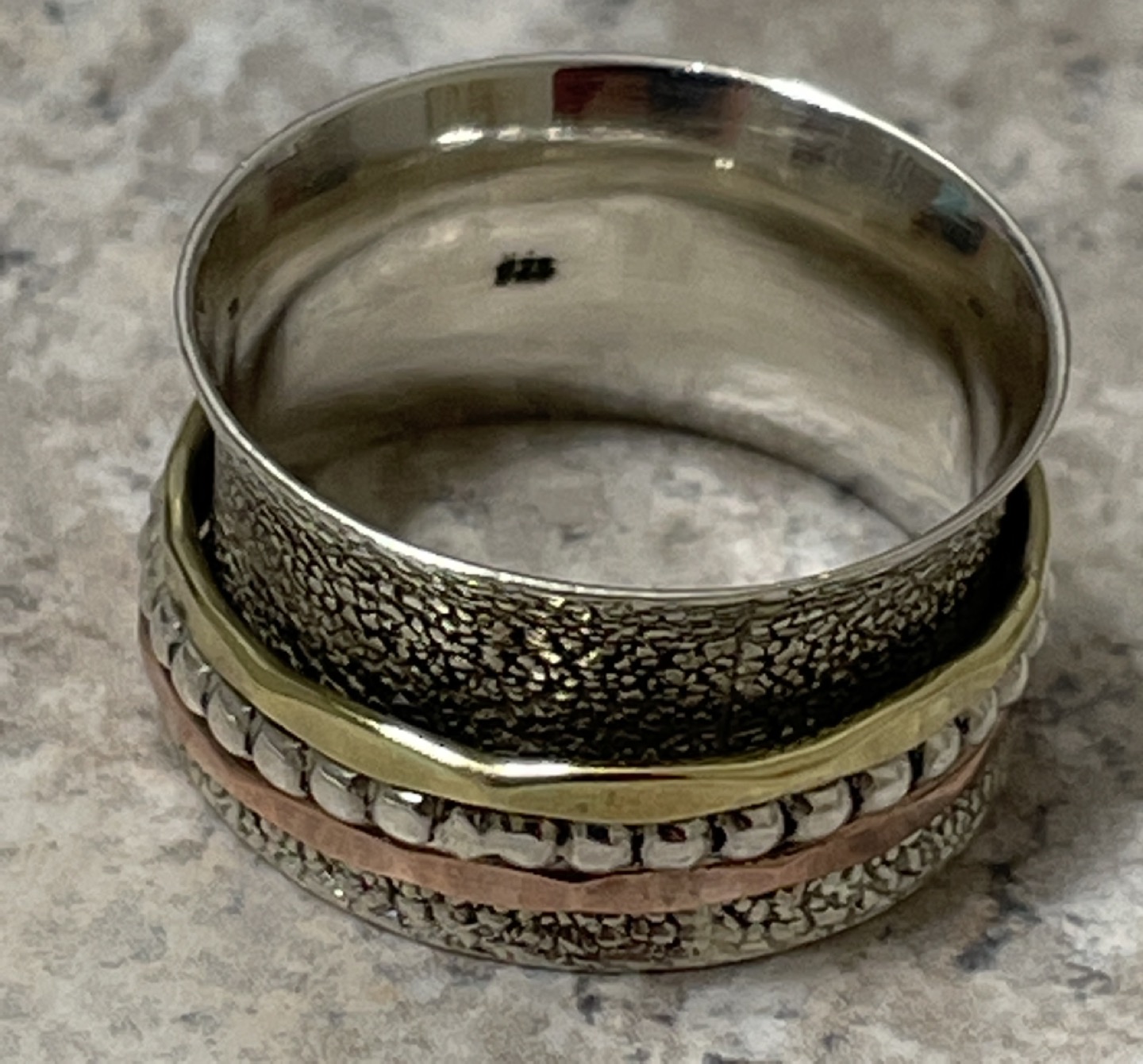 925 Sterling silver meditation ring - Size 9 🎁 image indicator(3)