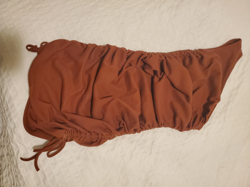 women's rushed one shoulder burnt orange dress. size small