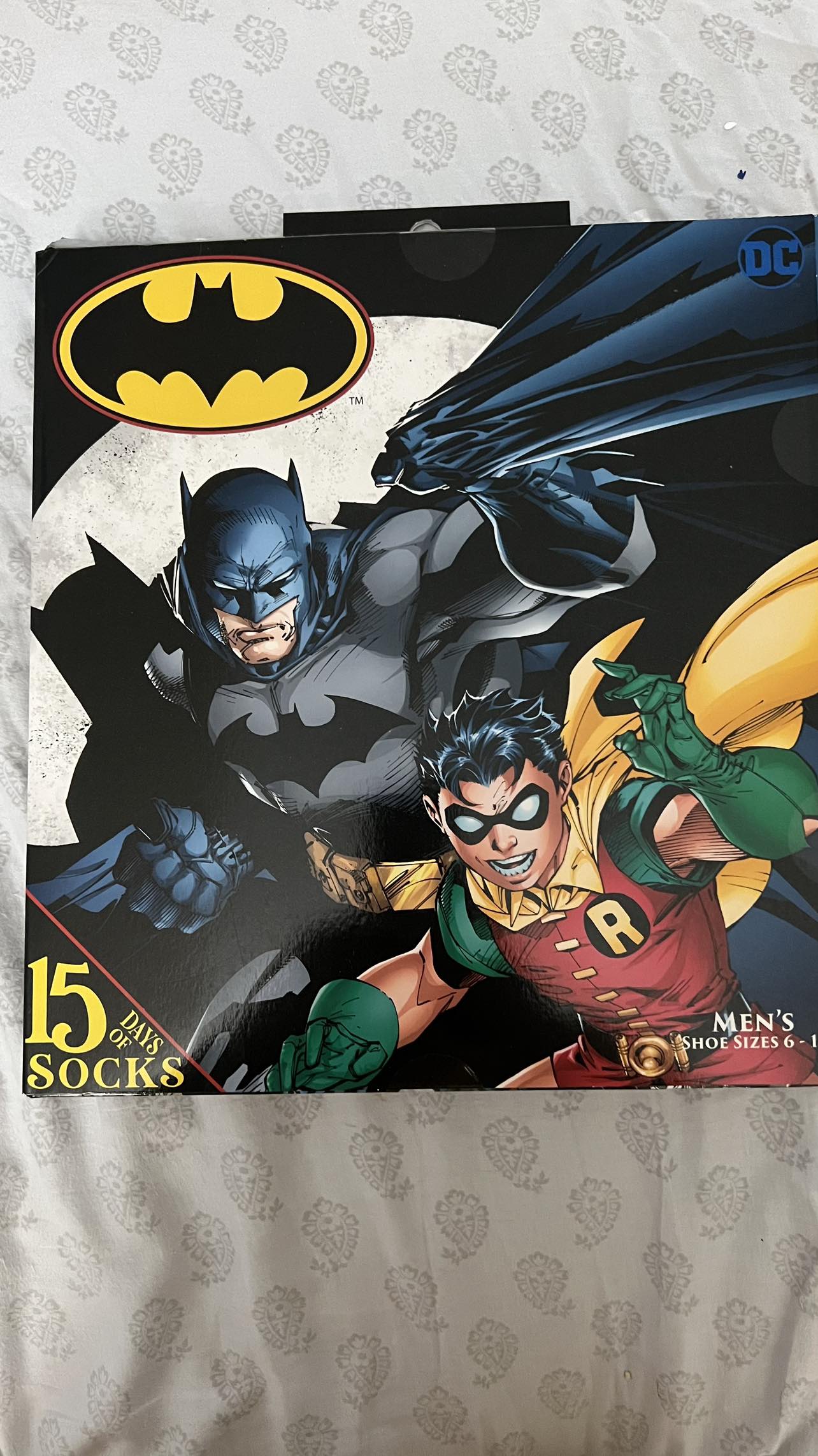 15 Days of Socks - Men’s Shoe Size 6-12 Batman