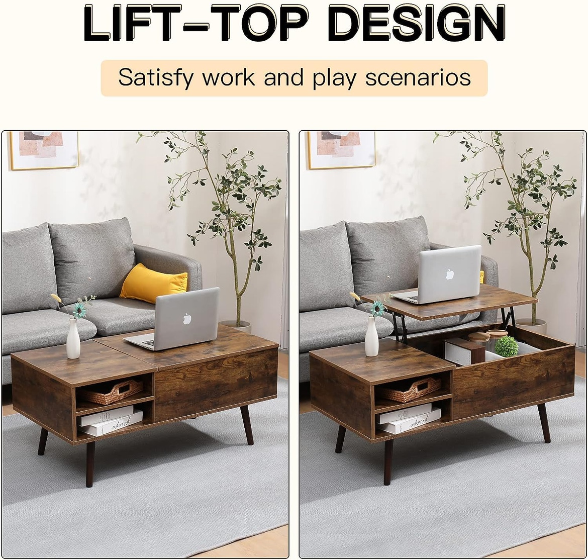 Lift-top coffee table with storage - photo 5