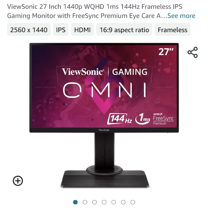 view sonic 27inch gaming monitor