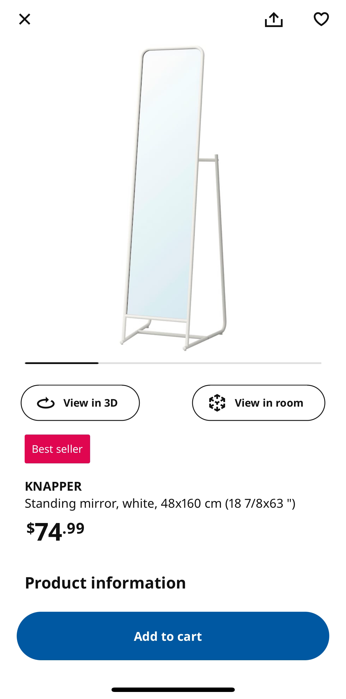 IKEA KNAPPER mirror - photo 3