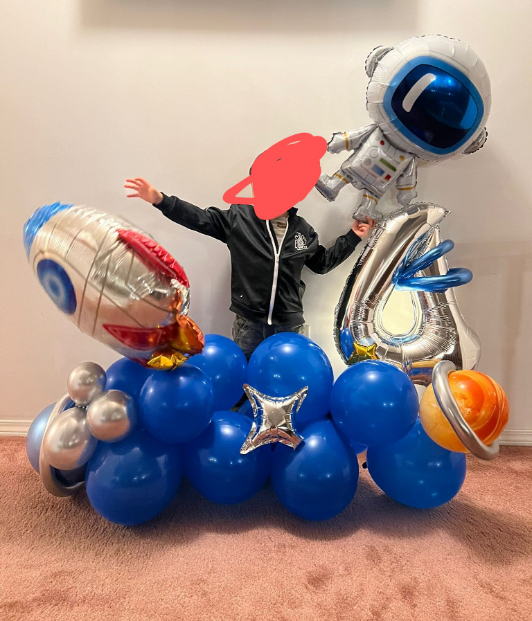 Space theme birthday decor and cake topper set thumbnail