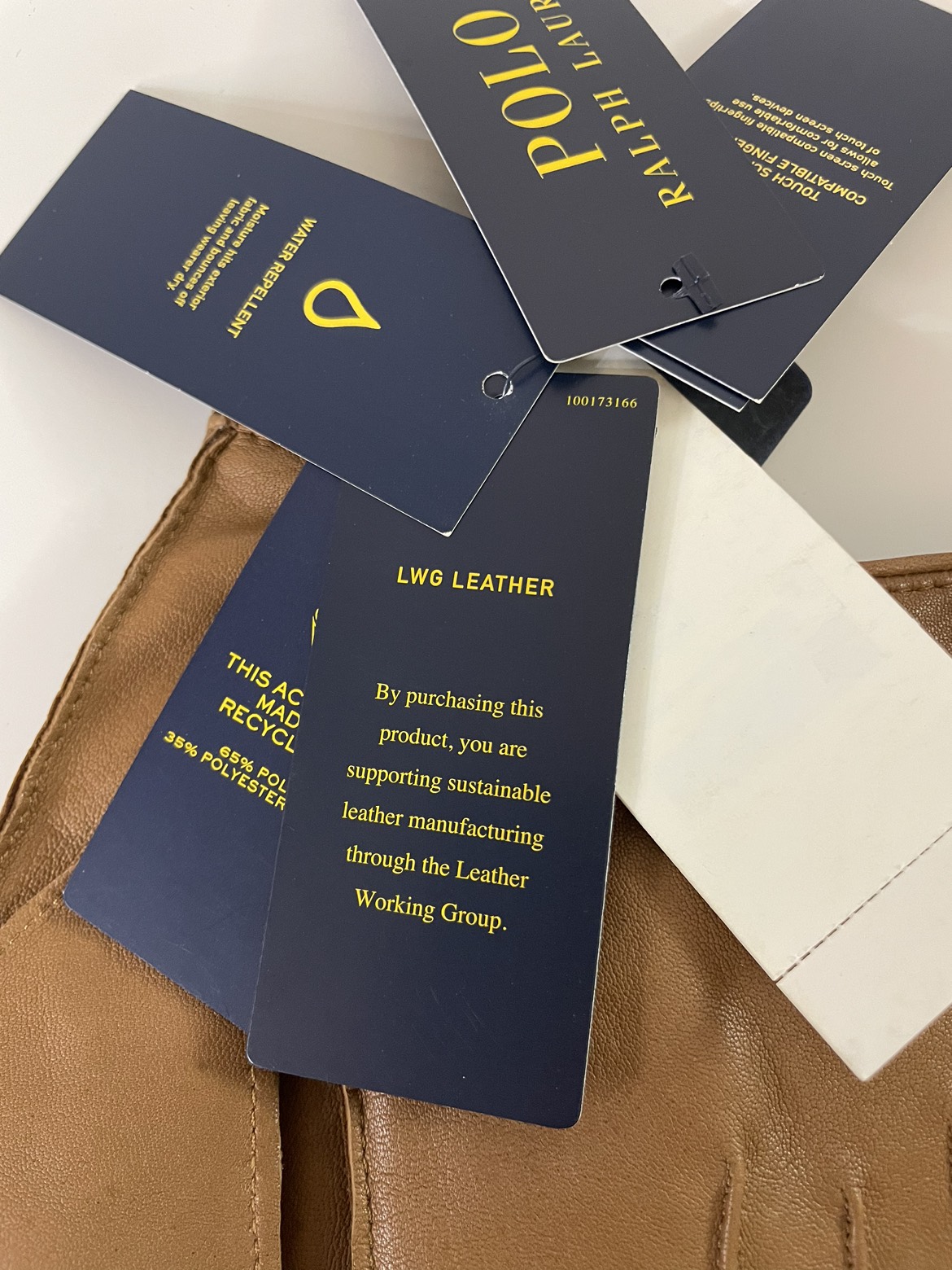 Ralph Lauren Leather TouchScreen Winter Gloves image indicator(6)