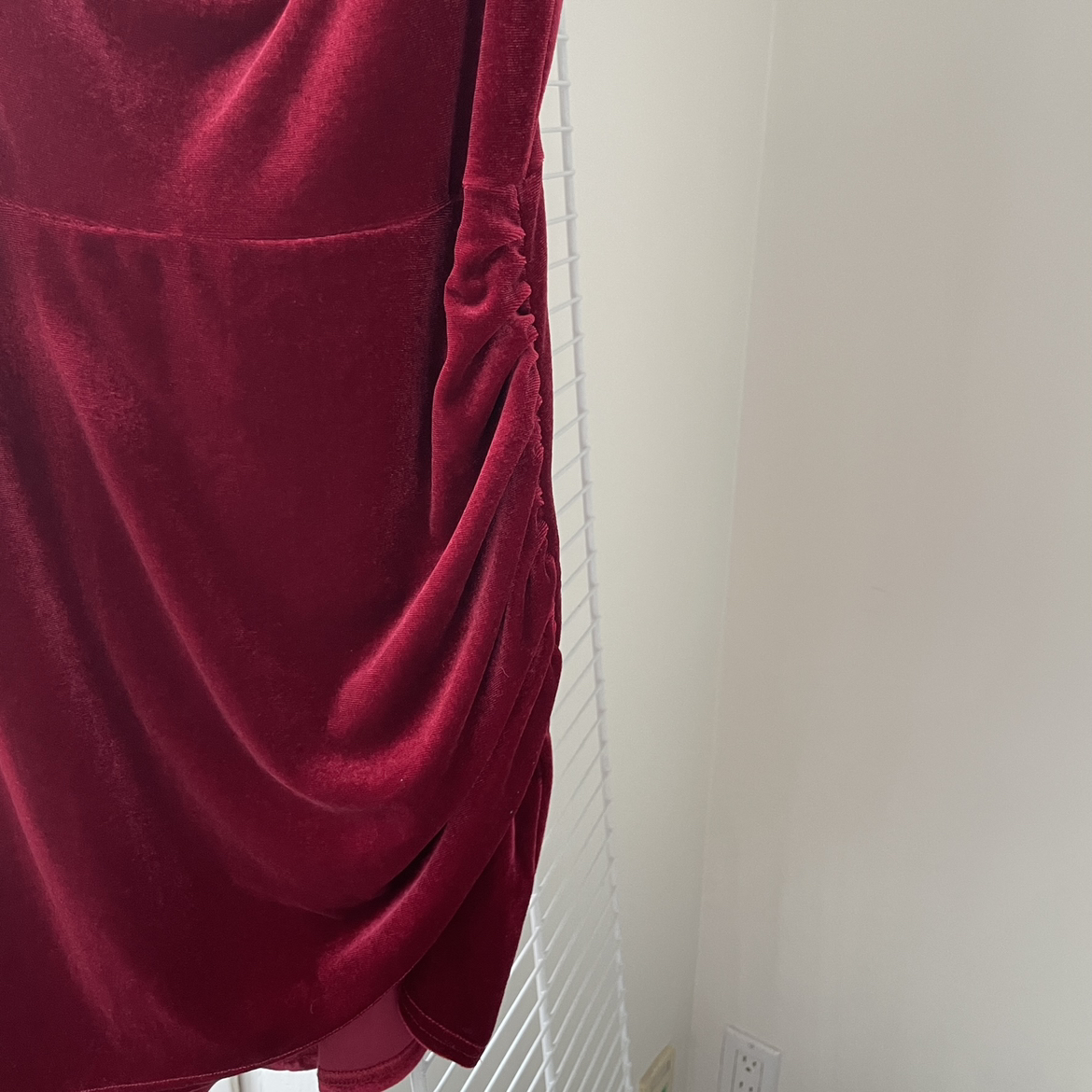 Perfect for the holidays❤️Burgundy velvet cowlneck dress image indicator(9)